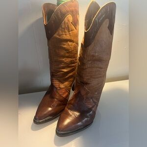 ZODIAC COWBOY BOOTS vintage USA HEELED boots WESTERN 8.5